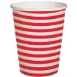 kubeczki papierowe poziome paski bialo czerwone paw 250 ml 10 szt