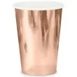 kubeczki papierowe shiny premium rozowe zloto partydeco 220 ml 6 szt