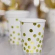 kubeczki papierowe zlote groszki biale kraszek 260 ml 6 szt