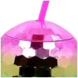 kubek plastikowy ze slomka kula disco teczowy boland 600 ml