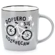 kubek rower dopiero sie rozkrecam szary partydeco 350 ml