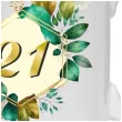 kubek szmaragdowe listki 21 urodziny 330 ml