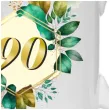 kubek szmaragdowe listki 90 urodziny 330 ml