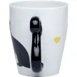 kubek z ogonkiem kot czarny porcelanowy puckator 340 ml