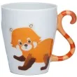 kubek z ogonkiem panda czerwona porcelowany puckator 340 ml