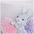 lampion wielkanocna kula z zajaczkiem szaro rozowy bartek candles 120 mm