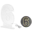 lampka dekoracyjna cyfra 6 neon led bialy partydeco 50 cm