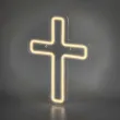 lampka dekoracyyjna krzyz neon led dekoracja na komunie swieta wesele chrzest 41x30 cm