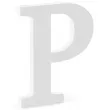 litera drewniana p biala partydeco