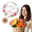 magnes najlepsze zyczenia kwiaty prezent na dzien kobiet bialy 9 cm