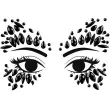 make up party krysztalki na twarz czarny partydeco
