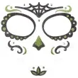 make up party naklejki na twarz los muertos czarno zielone arpex