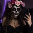 makijaz do stroju na halloween dia dde los muertos tatuaze zmywalne sztuczne zeby czaszka make up