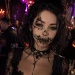 makijaz do stroju na halloween dia dde los muertos tatuaze zmywalne sztuczne zeby demon make up