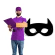 maska batman super bohater dodatek do stroju batmana czarna dla dzieci i doroslych