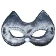 maska cekinowy kotek srebrna partytino