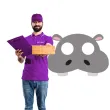 maska hipopotam filcowa partypal