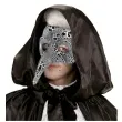 maska karnawalowa wenecka z nosem bialo czarna widmann