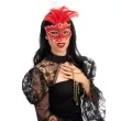 maska karnawalowa wenecka z piorami czerwony carnival toys