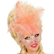maska karnawalowa wenecka z piorami lososiowy widmann