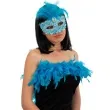 maska karnawalowa wenecka z piorami niebieski carnival toys