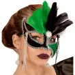 maska karnawalowa wenecka z piorami zielony widmann