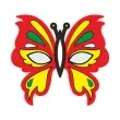 maska papierowa barwny motyl czerwony rozm uniwersalny