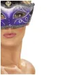 maska wenecka z pioropuszem fioletowo biala smiffys
