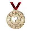 medal babcia na 100 drewniany 72 mm