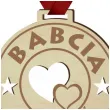 medal babcia na 100 drewniany 72 mm