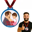 medal drukowany dzien ojca tata z corka 72 mm