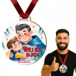 medal drukowany dzien ojca tata z synem 72 mm