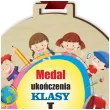 medal drukowany ukonczenia klasy i drewniany 72 mm