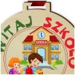 medal drukowany witaj szkolo drewniany 72 mm