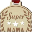 medal dzien matki super mama laur drewniany 72 mm