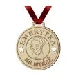 medal emerytka na medal drewniany 72 mm