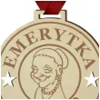 medal emerytka na medal drewniany 72 mm