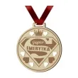medal super emerytka drewniany 72 mm