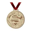 medal super uczen drewniany 72 mm