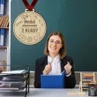 medal ukonczenia 2 klasy drewniany 72 mm