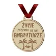 medal zycie zaczyna sie na emeryturze drewniany 72 mm
