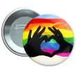 metalowa przypinka na parade rownosci lgbt teczowa flaga i serce pride month 5 6 cm