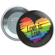 metalowa przypinka na parade rownosci lgbt teczowe serce love is love pride month 5 6 cm