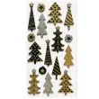 naklejki glamour choinki czarno zloto srebrne arpex 16 szt
