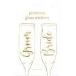 naklejki na kieliszki bride groom zloty partydeco 2 szt