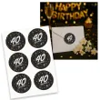 naklejki na koperty 40 urodziny glamur birthday 17x12 cm 6 szt