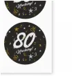 naklejki na koperty 80 urodziny glamur birthday 17x12 cm 6 szt