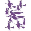 naklejki party czarownice mix fioletowe 9 szt