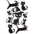 naklejki party koty mix czarne 10 szt