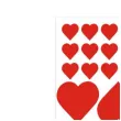naklejki party serca czerwone mix 27 szt